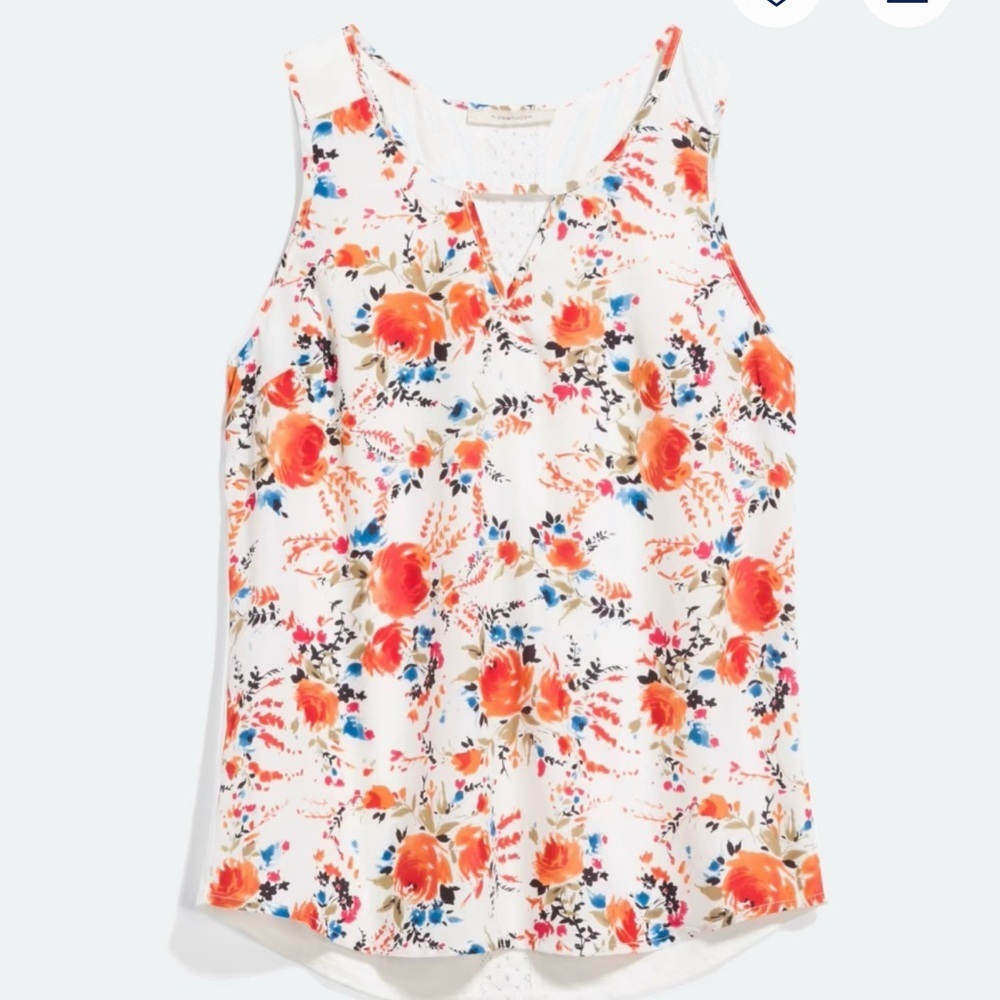 41 Hawthorn Liano Mixed Material Back Detail Floral Top XS